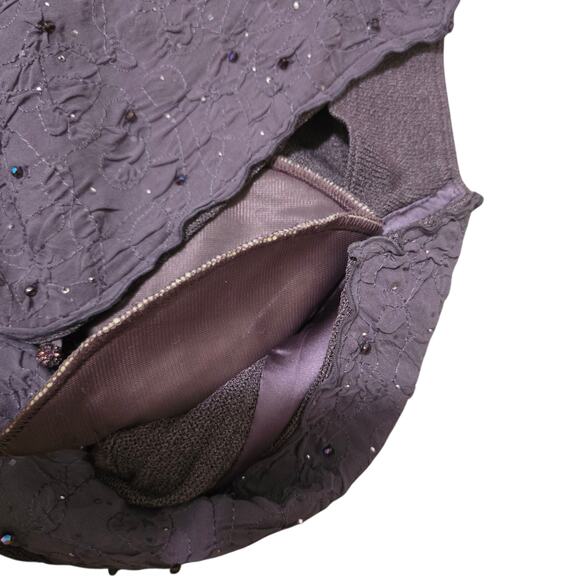 St. John Evening Knits Dusty Purple Jacket Trim Appliques Size 14 XL Santana - Picture 8 of 9